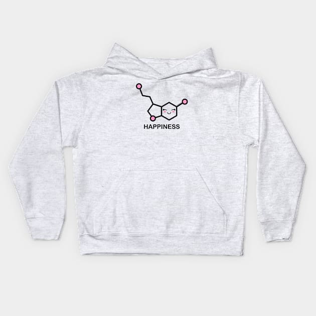 Happiness cute serotonine Kids Hoodie by Pendientera